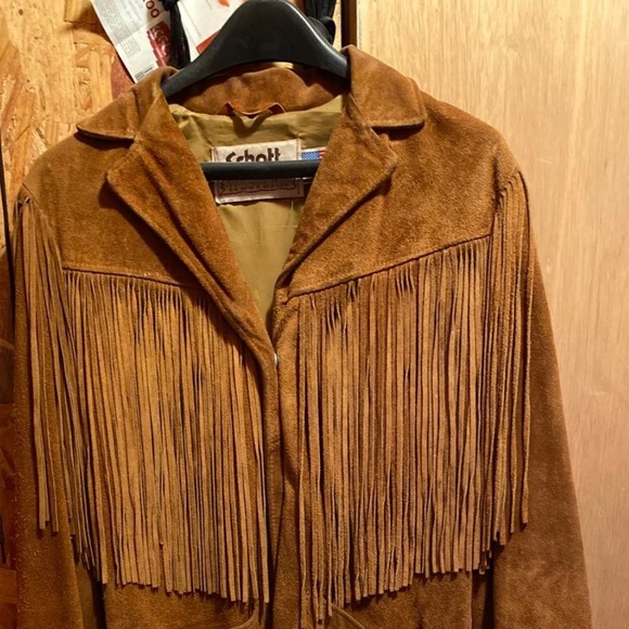 Schott NYC Jackets & Blazers - Woman’s Suede Fringe Jacket size 12